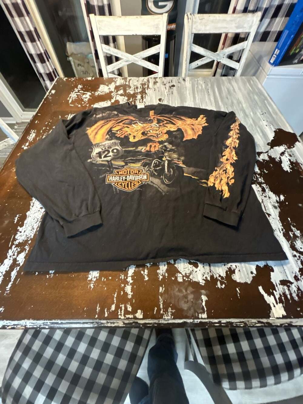 Harley-Davidson Long Sleeve Shirt Size 3XL Black Smoky Mountain Dragon